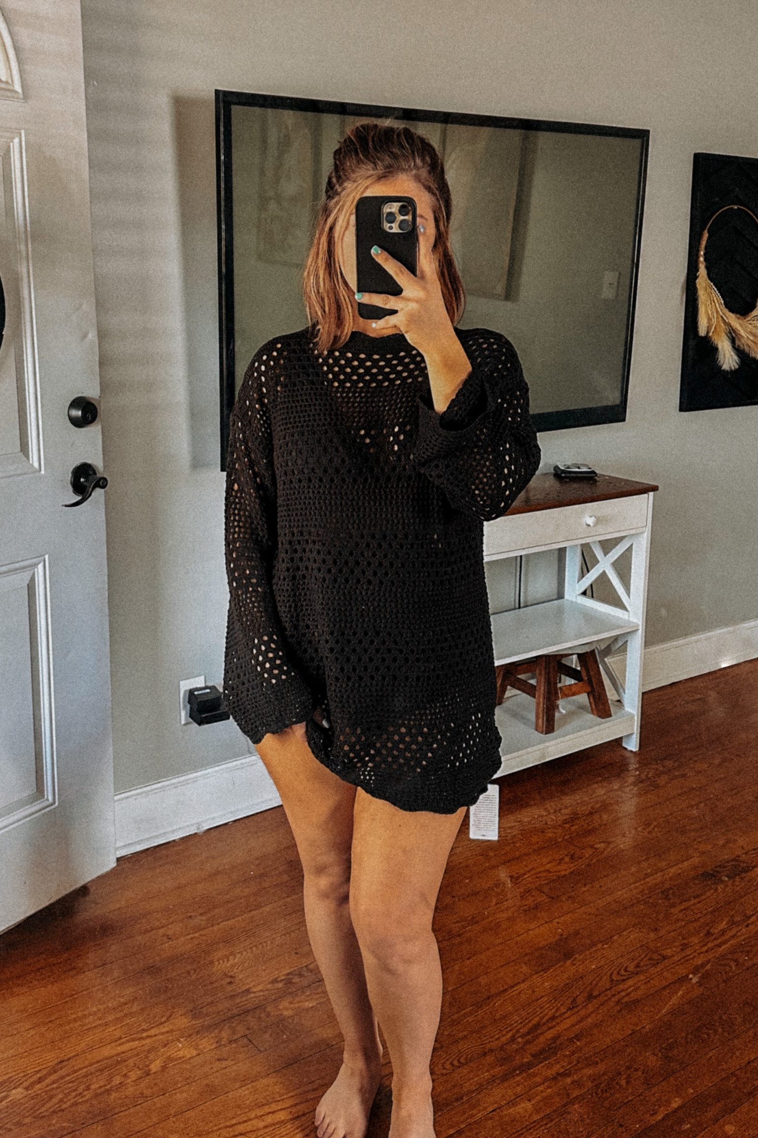 I love the look of this swim coverup! The neck line, end of sleeves, & the bottom is scalloped and it's so cute! 

I'm in the medium 🖤

#LTKmidsize #LTKSeasonal