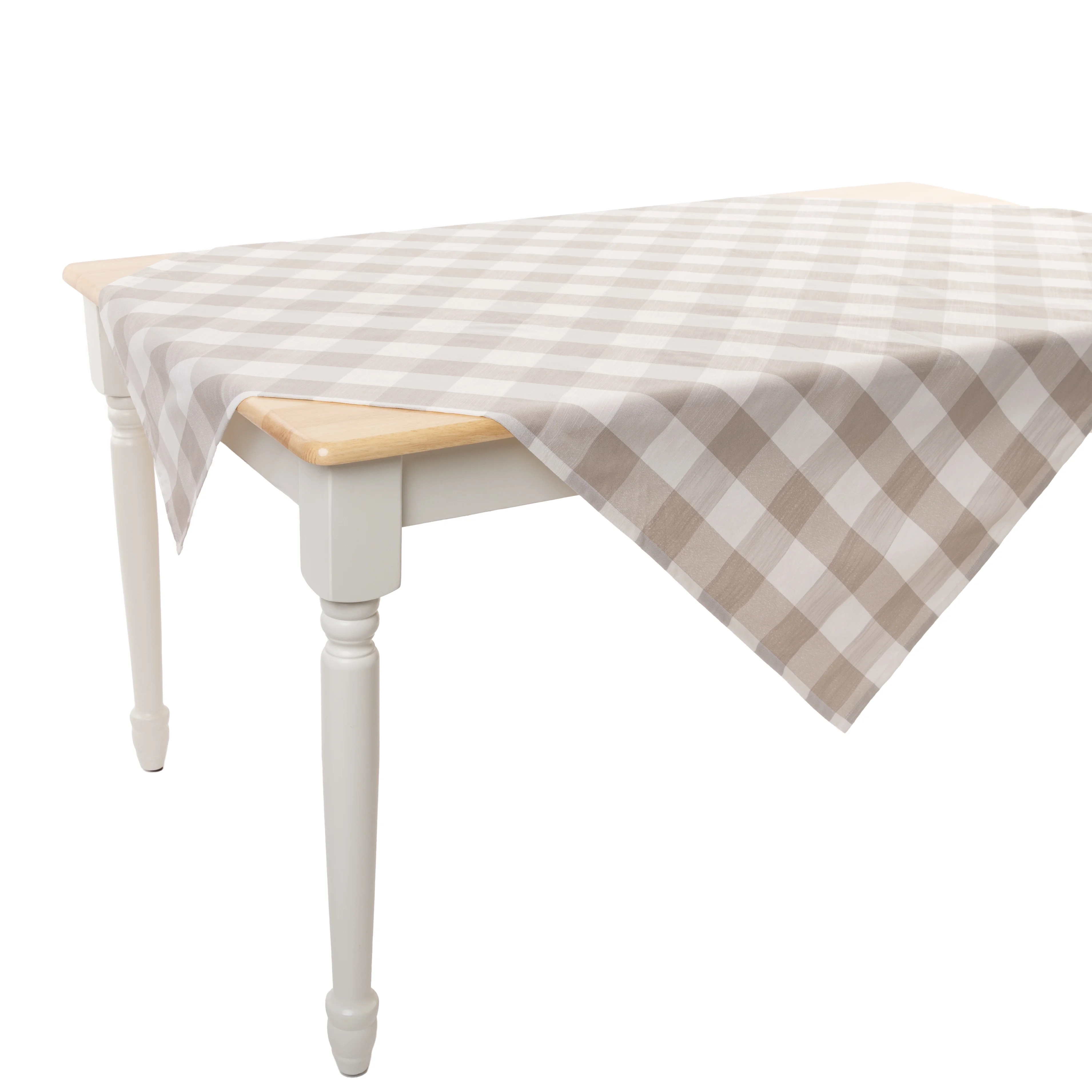 Mainstays Table Throw Beige Plaid, 50 in x 50 in, 100% Polyester - Walmart.com | Walmart (US)