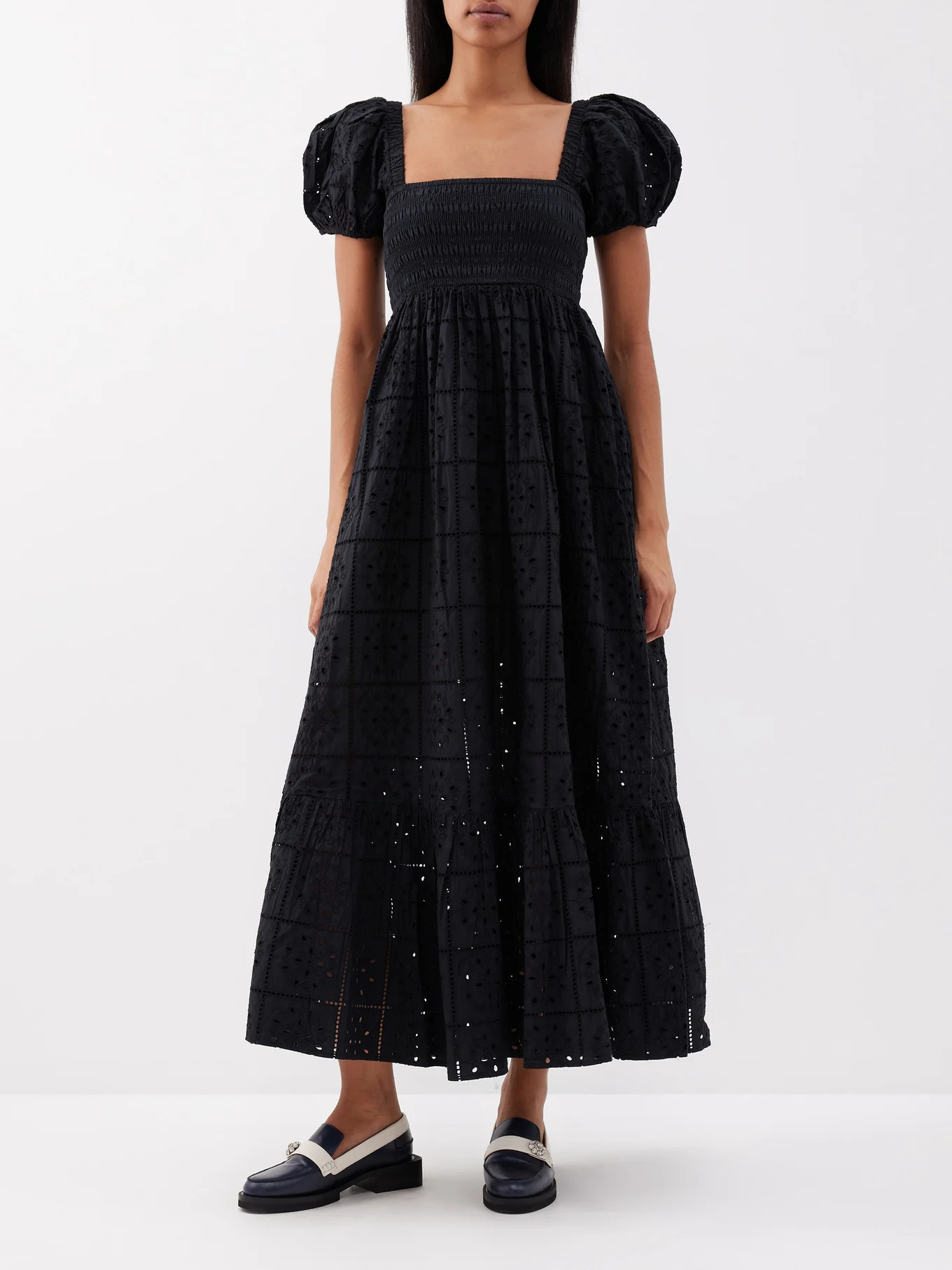 Broderie-anglaise organic-cotton maxi dress | Matches (US)