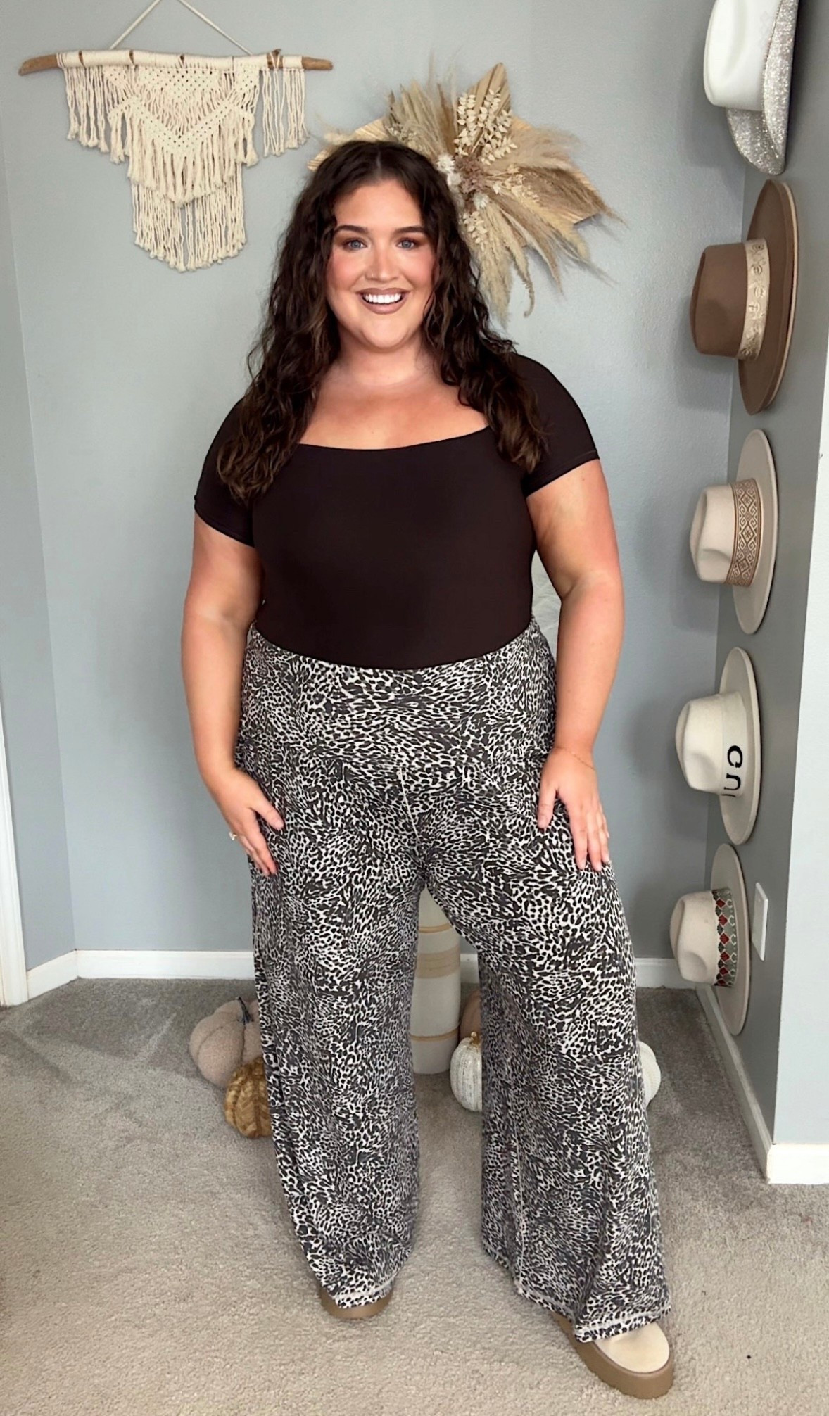 Aerie has some of the coziest lounge pants that are so plus size friendly and so comfy. These viral smoothez tops are so flattering and come in a bunch of different colors. This is a great lounge or errands outfit, but would also be so cute for travel with a cute jacket or oversized sweatshirt. 
Casual plus size outfit inspo, lounge pants, leopard plus size approved lounge pants 

#LTKTravel #LTKSaleAlert #LTKPlusSize