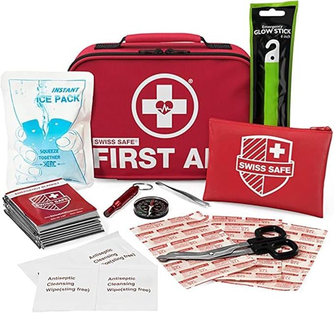 Swiss Safe 2-in-1 First Aid Kit for Car, Travel & Home, Businesses - Bonus Mini Kit for Medical E... | Amazon (US)