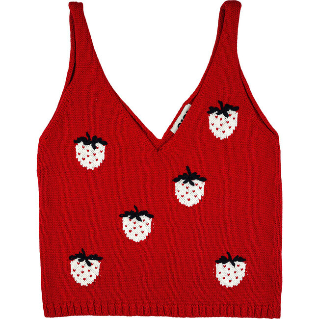 Women's Strawberry Tanktop, Red | Maisonette