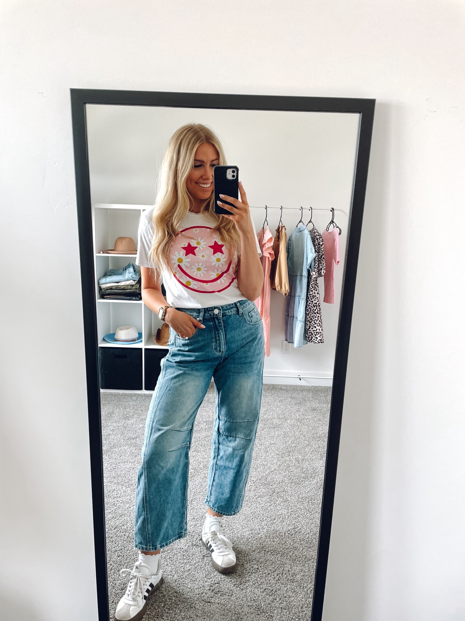 casual Friday teacher outfit idea!
smile tee: wearing men’s S
jeans: sizing chart accurate
adidas sneakers: true to size 

| teacher outfit | teacher fashion | teacher tee | amazon fashion | blue jeans 

#LTKSeasonal #LTKWorkwear #LTKFindsUnder100