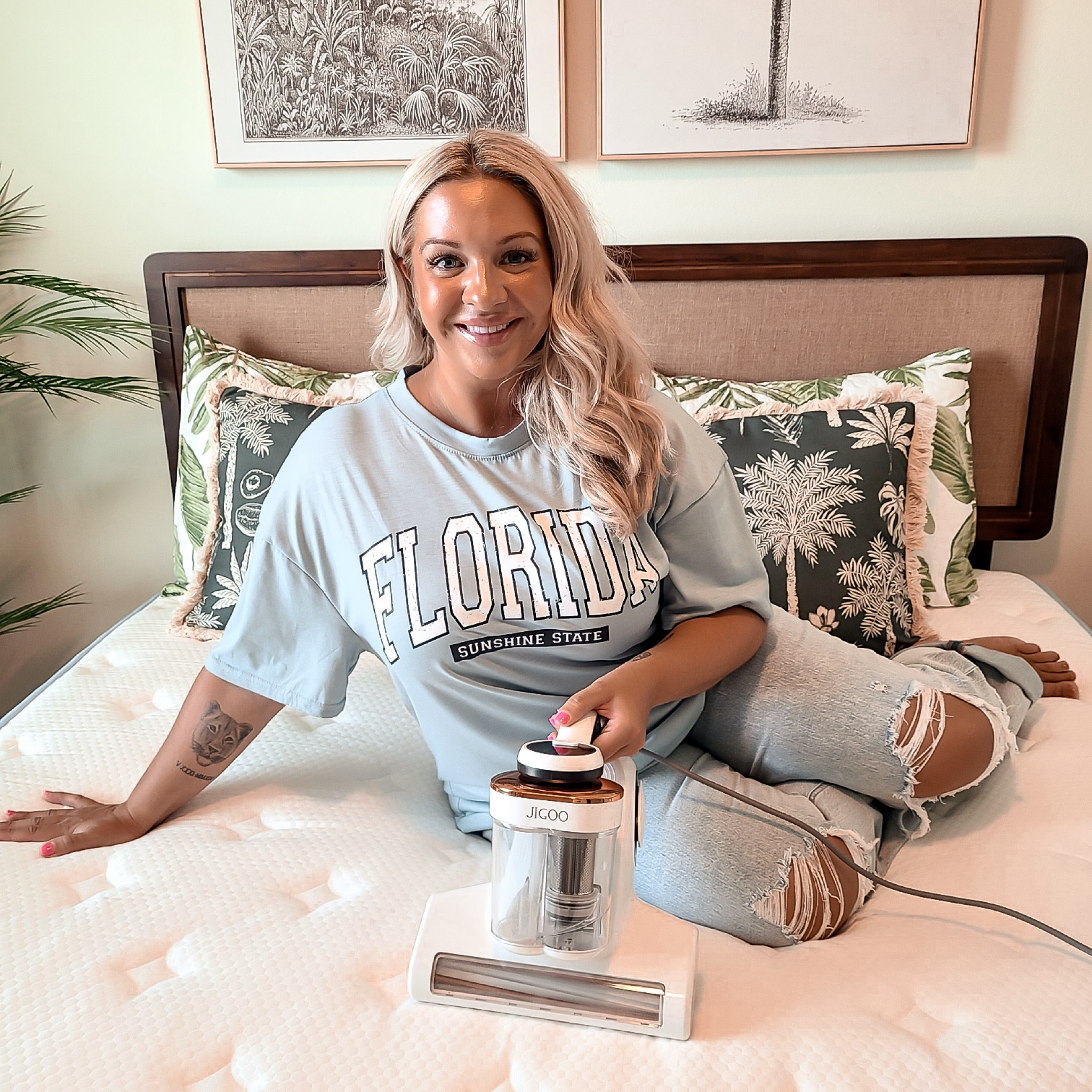 Introducing the JIGOO J300 mattress vacuum, the ultimate solution for a clean and healthy home environment! Say goodbye to dust worries with its innovative Smart Dust Recognition technology, which accurately measures dust levels on your bed and provides real-time cleaning status updates. When the cleaning status light turns green, you can be confident that your bed is pristine.

But that's not all – the JIGOO J300 goes beyond ordinary vacuums with its 99% Allergy Protection feature. Using UV lights and ultrasonic waves, it effectively eliminates allergens, ensuring the well-being of your family. With a quick 5-second heating time, reaching a temperature of 130℉ (55℃), it's perfect for households with pets and babies, providing an extra layer of cleanliness and peace of mind. Don't miss out on the chance to transform your home into a healthier haven with the JIGOO J300 mattress vacuum!

#LTKhome