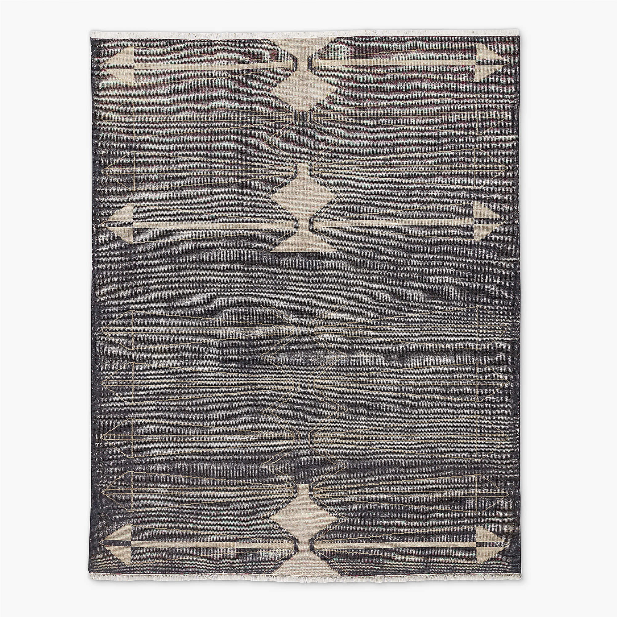 Luma Hand-Knotted Black New Zealand Wool Area Rug 8'x10' by Ackerman + Reviews | CB2 | CB2