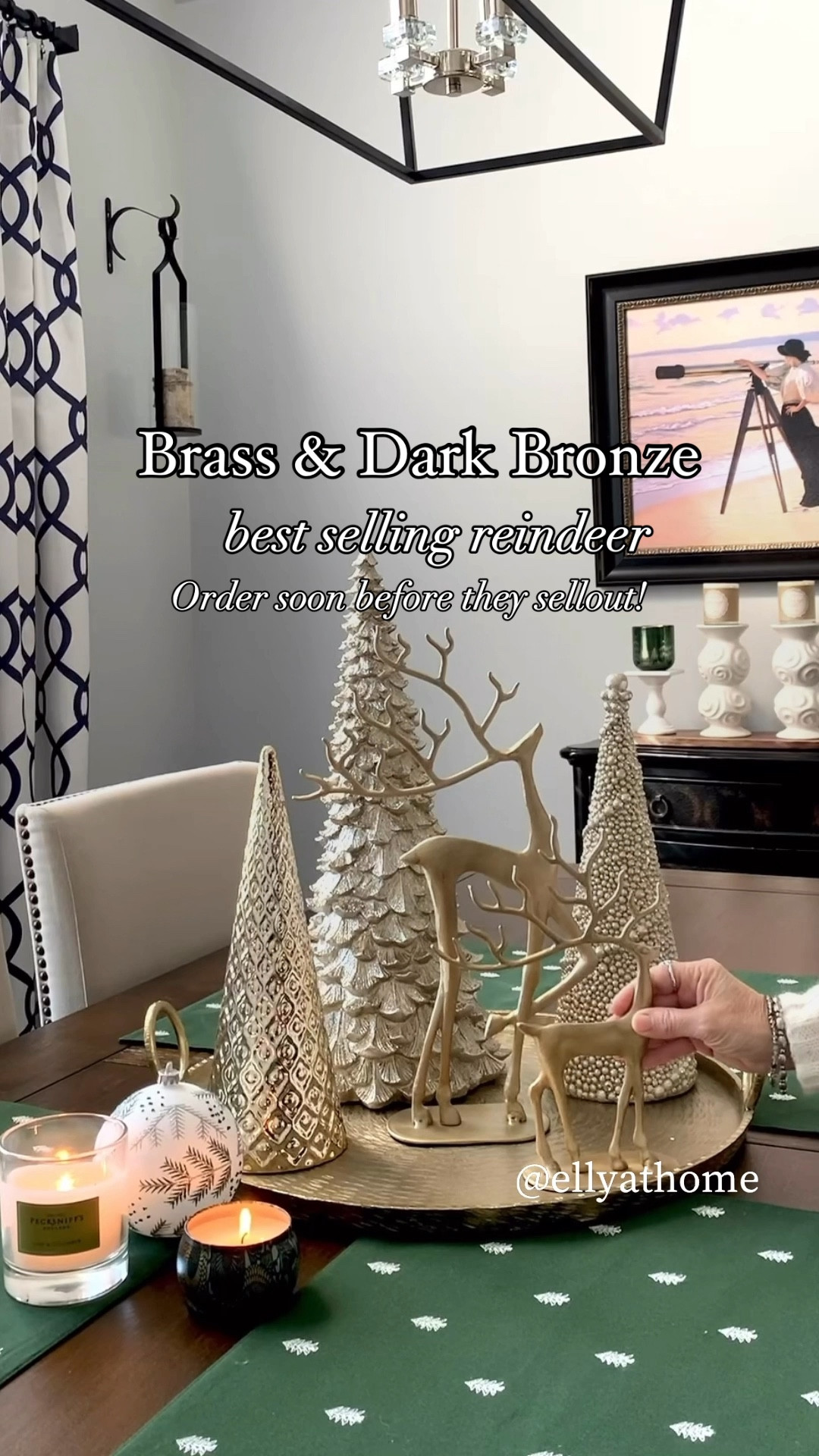 Shop early! Pottery Barn sculpted reindeer best sellers sellout early in the season! ! Available in brass and dark bronze, looks black. ! I just ordered the medium dark bronze. Shop more early holiday styling. Pottery Barn, Amazon home, free shipping. 

#LTKVideo #LTKFindsUnder50 #LTKHome