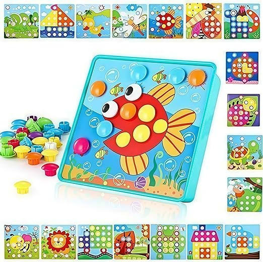 TINOTEEN Button Art Toy for Toddlers,Toddler Activities Crafts Color Matching Early Learning Educ... | Amazon (US)