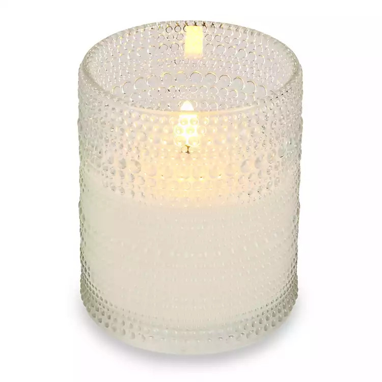 New! LED Clear Hobnail Glass Pillar Candle, 4x5 | Kirklands