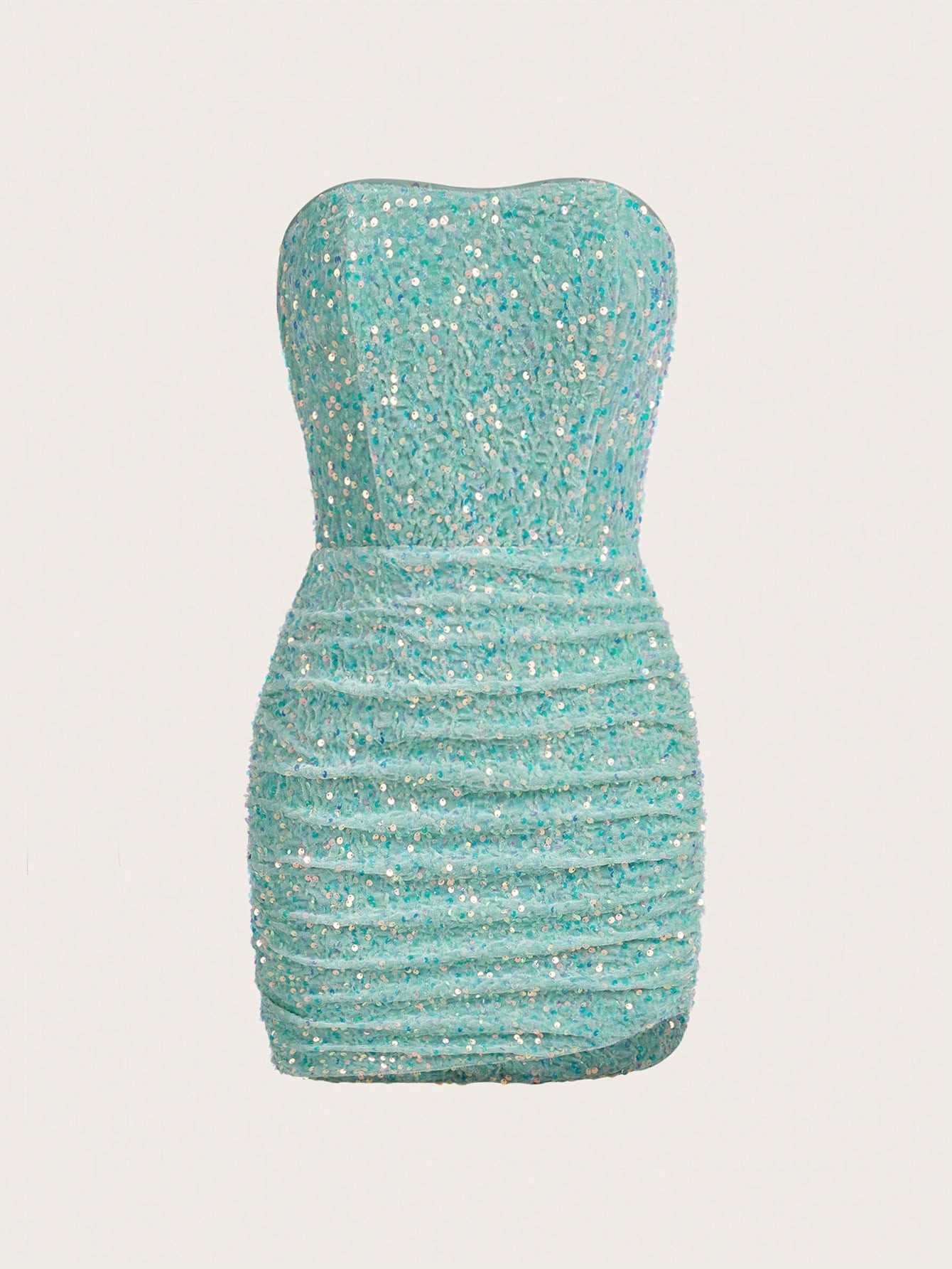 SHEIN ICON Ruched Sequin Tube Bodycon Dress | SHEIN