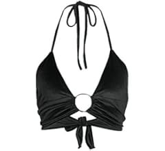 malianna Women Halter Backless Camis Streetwear Club Patchwork Camisole | Amazon (US)