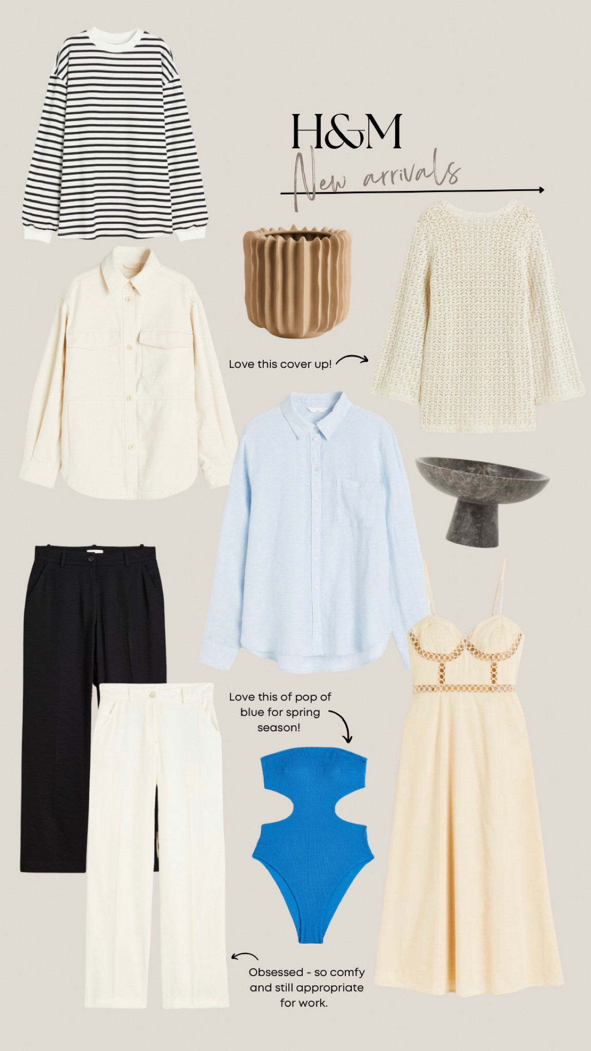 H&M New Arrivals

H&M arrivals, work wear, straight leg pants, linen shirt, stripe shirt, midi dress, swim coverup, spring style, summer style, spring deals 

#LTKhome #LTKunder100 #LTKstyletip