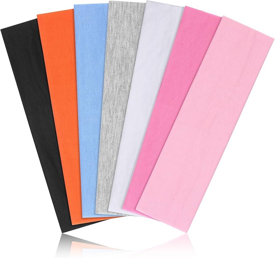 Headbands for Women Non Slip - 7PCS Fashion Sports Hair Bands for Women's Hair, Soft Cotton Cloth... | Amazon (US)