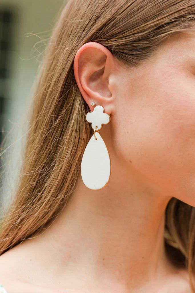 Take The Leap White Earrings | The Mint Julep Boutique