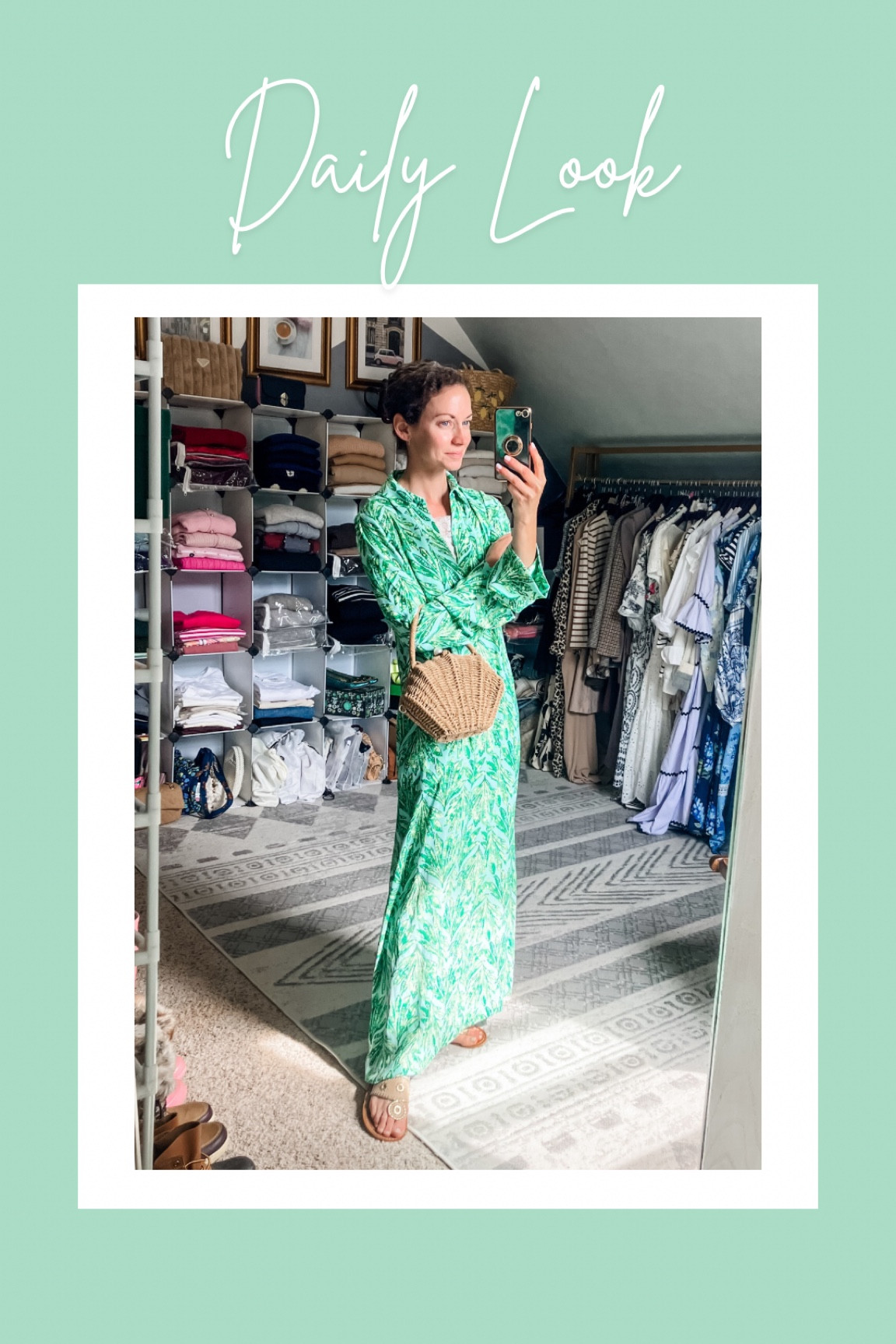 A Lilly Pulitzer dress for summer!
Lilly Pulitzer dress is old, linking similar. 
Small gold hoop earrings are old, linking similar. 
Rattan shell handbag from Chicwish. 
Jack Rogers sandals are 
an old color, linking similar. 
Petite outfit. Summer dress. Modest dress. Mom outfit  

#LTKgrwm #LTKmomlife #LTKootd