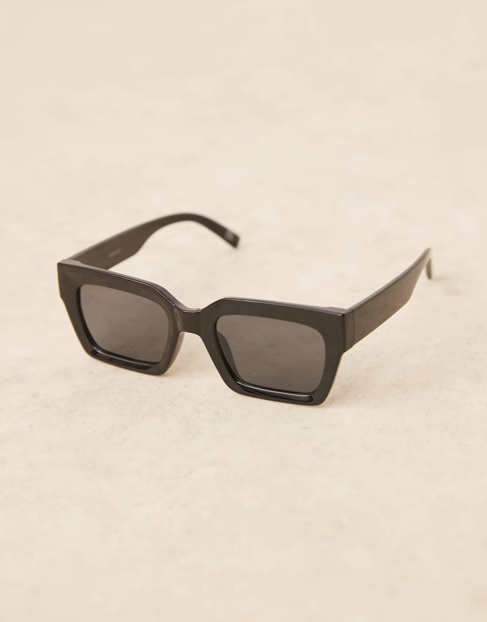 ASOS DESIGN bevel square sunglasses in black | ASOS (Global)