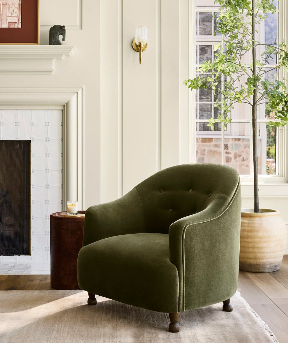 Green chair, sconce, tree  

 #LTKdayinmylife #LTKmomlife #LTKHome