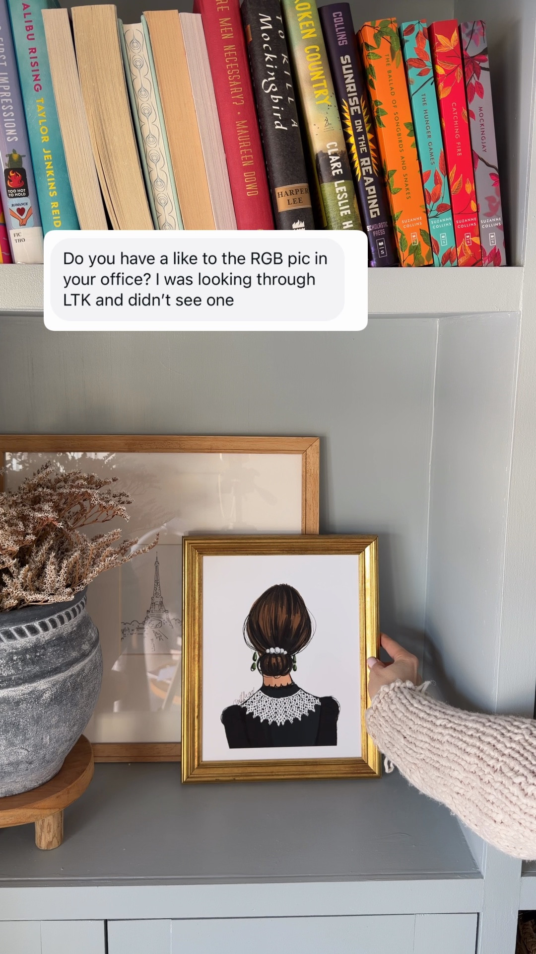My RBG print in my office is from an illustrator on Etsy! She has so many other great pieces, too  