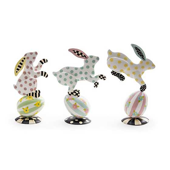 MacKenzie-Childs | Rose Garden Rabbits - Set of 3 | MacKenzie-Childs