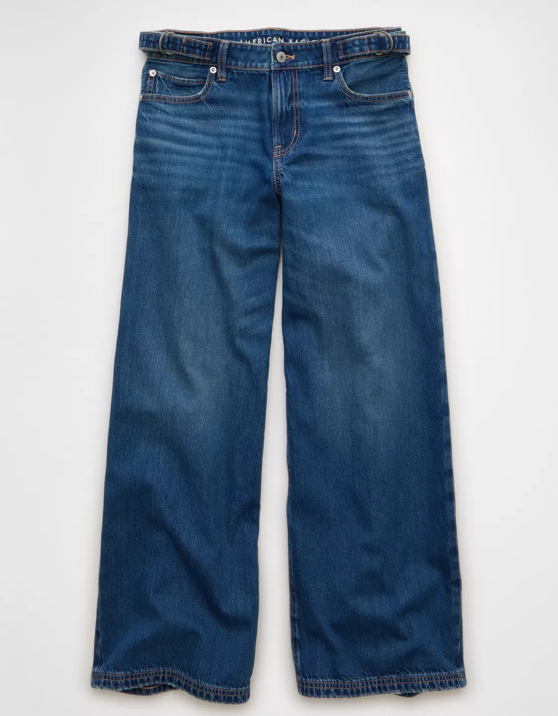 AE Dreamy Drape Strigid Low-Rise Baggy Wide-Leg Jean | American Eagle Outfitters (US & CA)