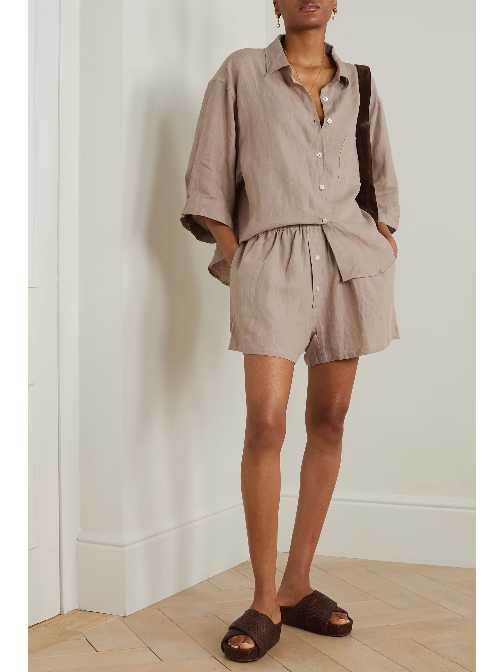 + NET SUSTAIN The 03 linen shirt and shorts set | NET-A-PORTER (US)