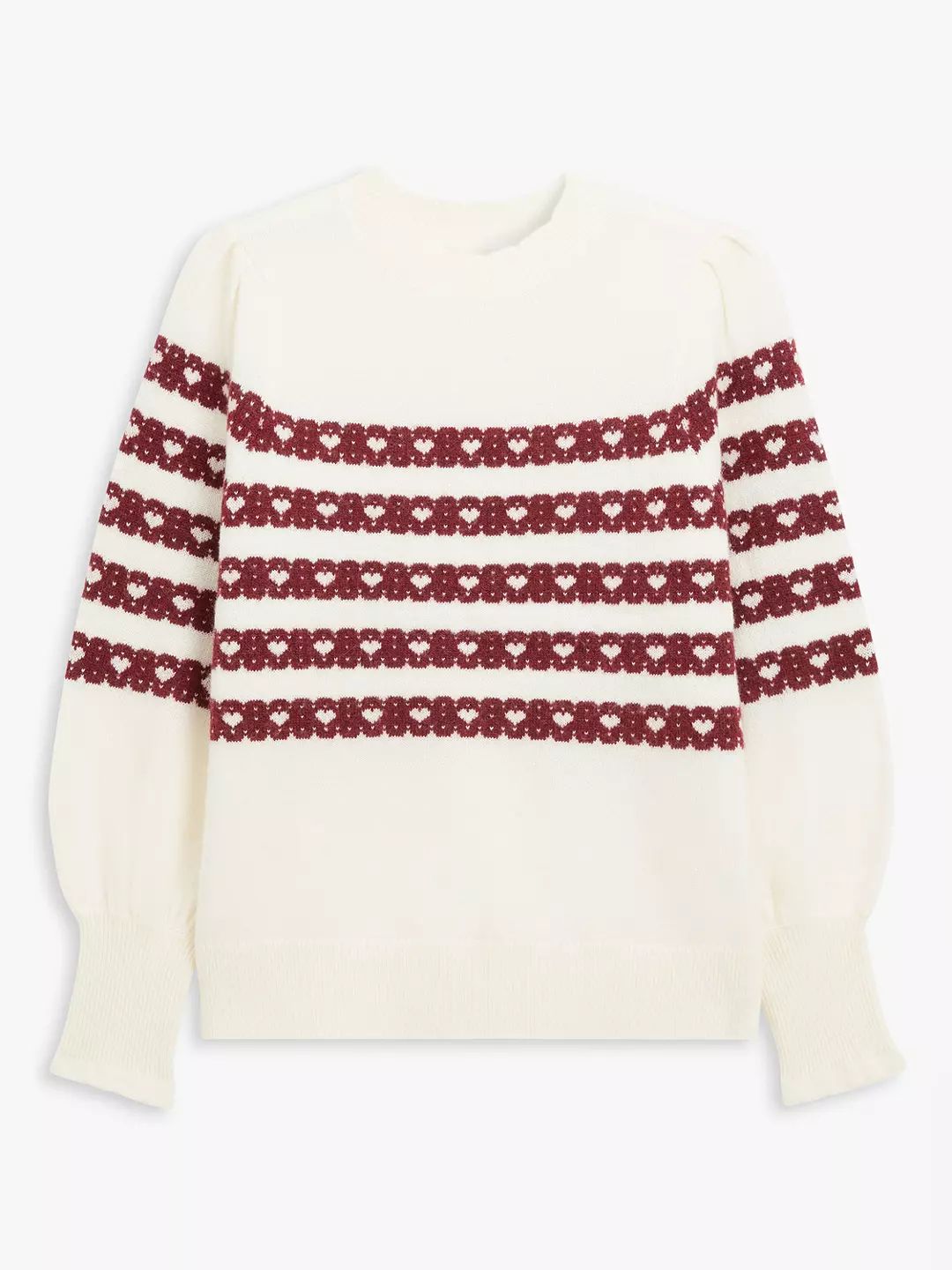 AND/OR Harley Heart Intarsia Knit Jumper, Cream/Red | John Lewis (UK)