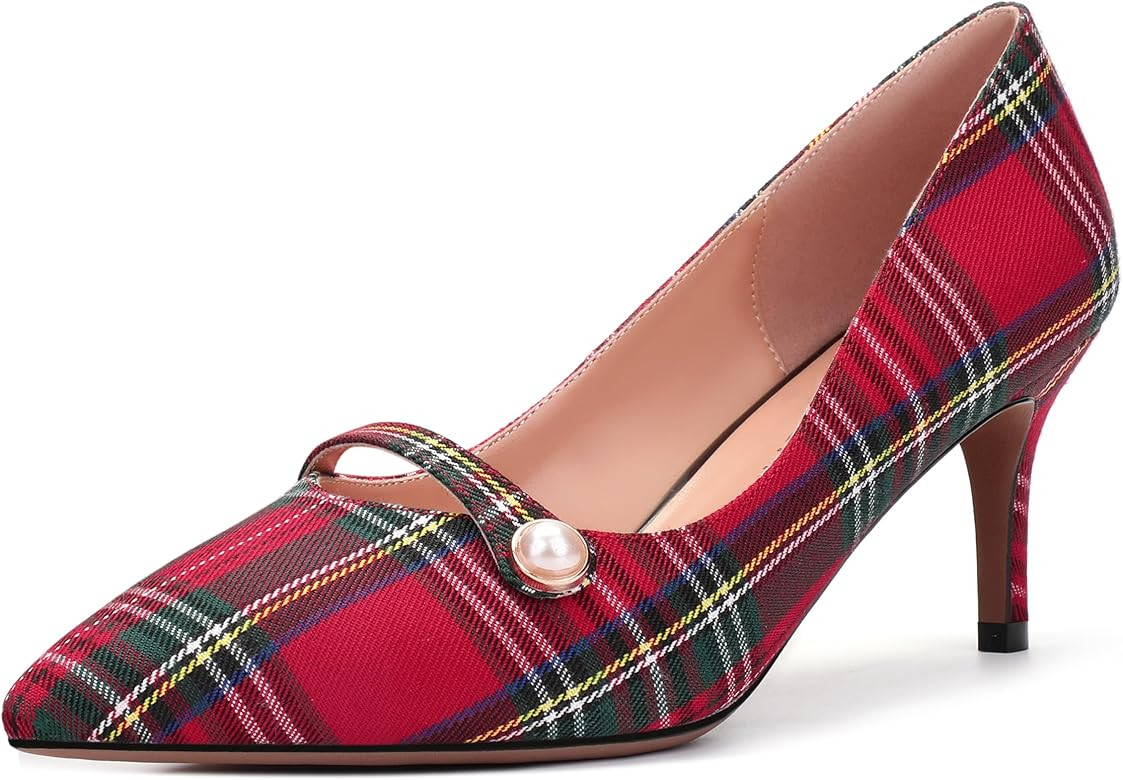 ROSERWISH Womens Sexy Patent Pointed Toe Slip On Evening Wedding Stiletto Mid Heel Pumps Dress Sh... | Amazon (US)