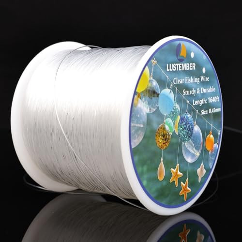 LUSTEMBER Fishing Wire, 1640 ft Clear Fishing Line, Strong Invisible String for Hanging Decorations, Balloons, Crafts, Jewelry Making, Beading, Bracelets and Necklaces | Amazon (US)