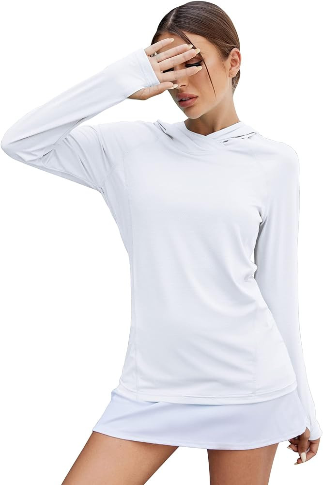 LUYAA Women's UPF 50+ Sun Protection Hoodie Breathable Stretch Hiking Shirts Long Sleeve for Runn... | Amazon (US)