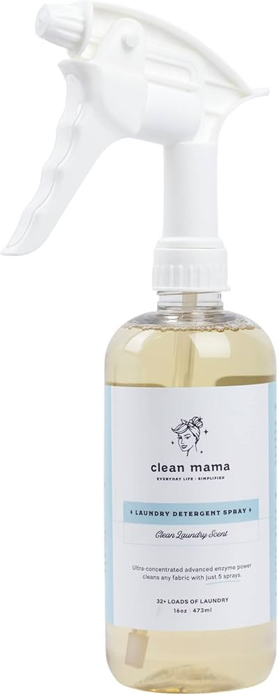 Clean Mama Laundry Detergent Spray & Pre-Treater - Natural Laundry Detergent Soap for Sensitive S... | Amazon (US)