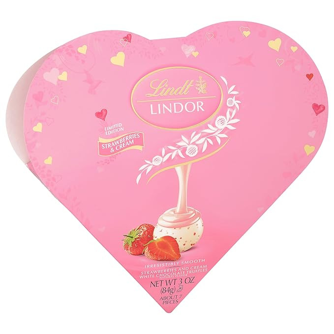 Lindt LINDOR Strawberries and Cream White Chocolate Candy Truffles Friend Heart, Valentine's Day ... | Amazon (US)