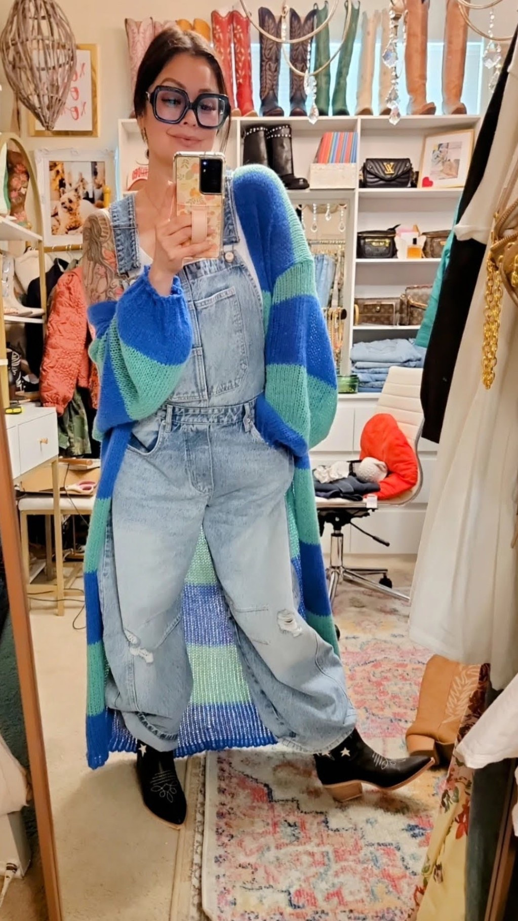 I’m wearing a size medium the overalls. Cardigan is super soft & is tts.


#LTKStyleTip #LTKSeasonal #LTKFestival