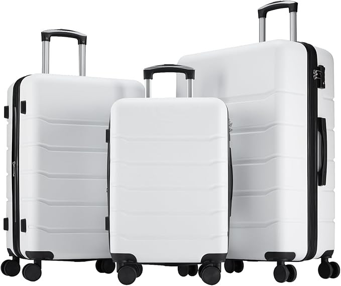 OLIXIS 3-Piece Suitcase Set, Hardside Luggages with Spinner Wheels, Lightweight ABS Hard Shell Tr... | Amazon (US)