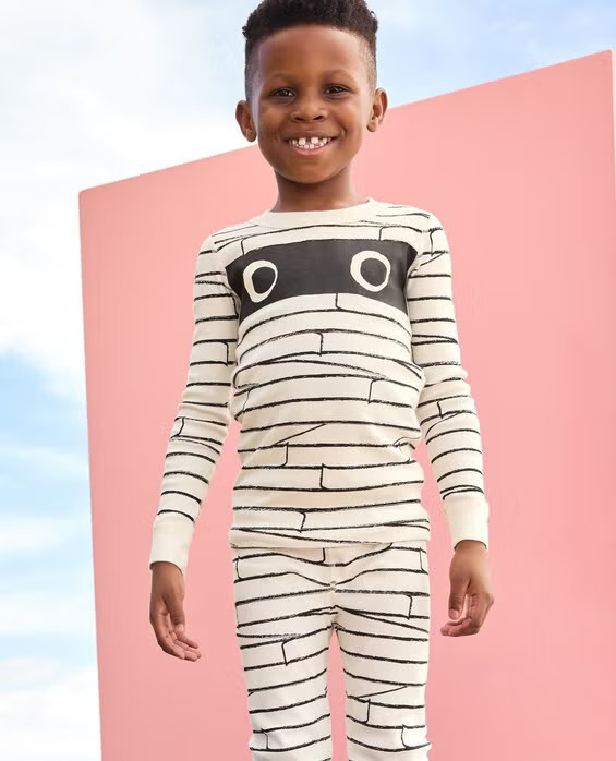 Girls' & Boys' Mischievous Mummy Kids Halloween Costume Long John Pajama Set in 100% Cotton - Size Big Kids 14-16 by Hanna Andersson | Hanna Andersson