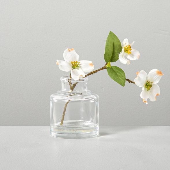 5.25&#34; Mini Faux Dogwood Flower Stem Glass Arrangement - Hearth &#38; Hand&#8482; with Magnoli... | Target