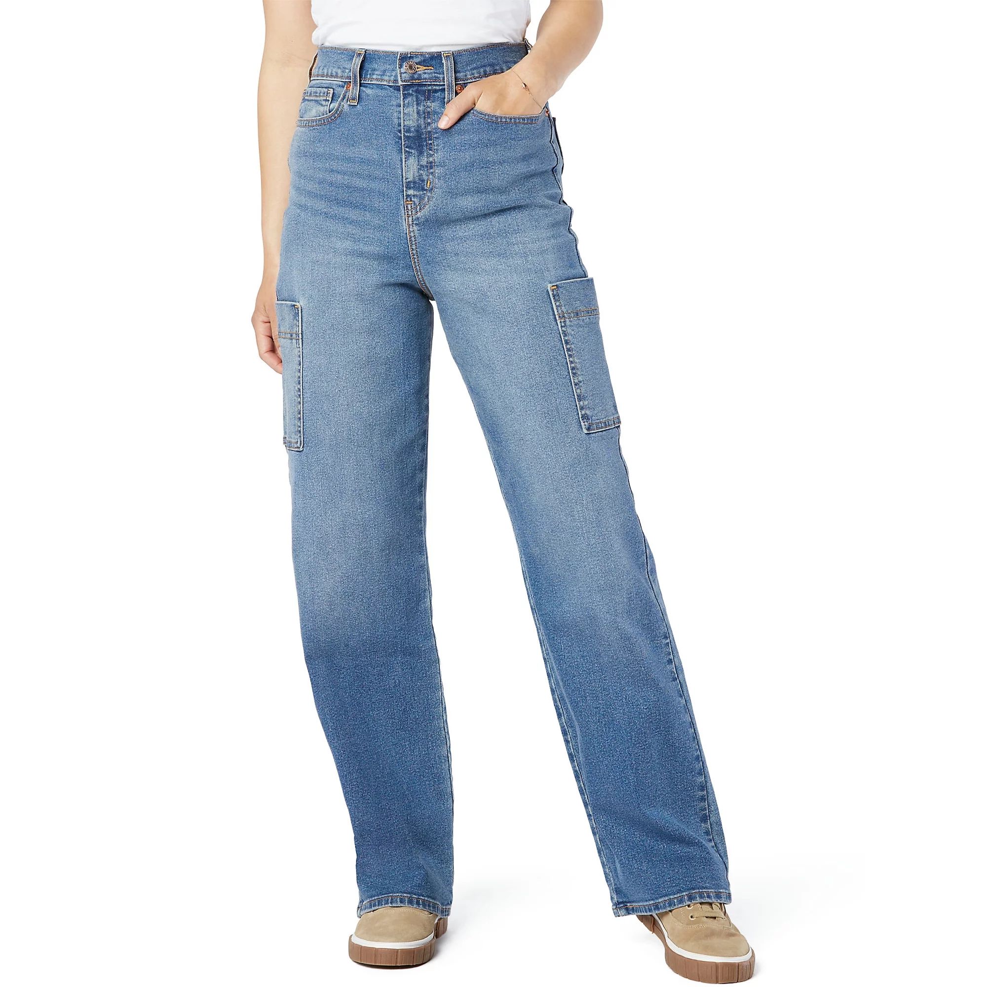 Signature by Levi Strauss & Co. Women's and Women's Plus Heritage High Rise Utility Loose Straigh... | Walmart (US)