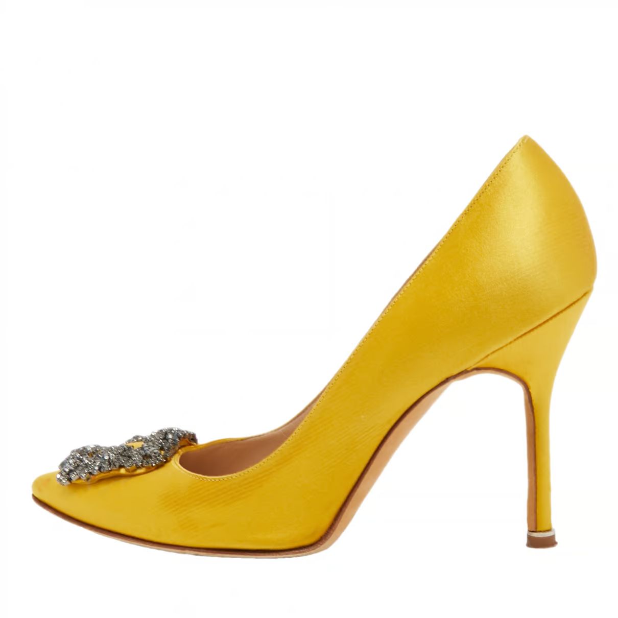 Heels Manolo Blahnik Yellow size 37.5 EU in Polyester - 34603125 | Vestiaire Collective (Global)