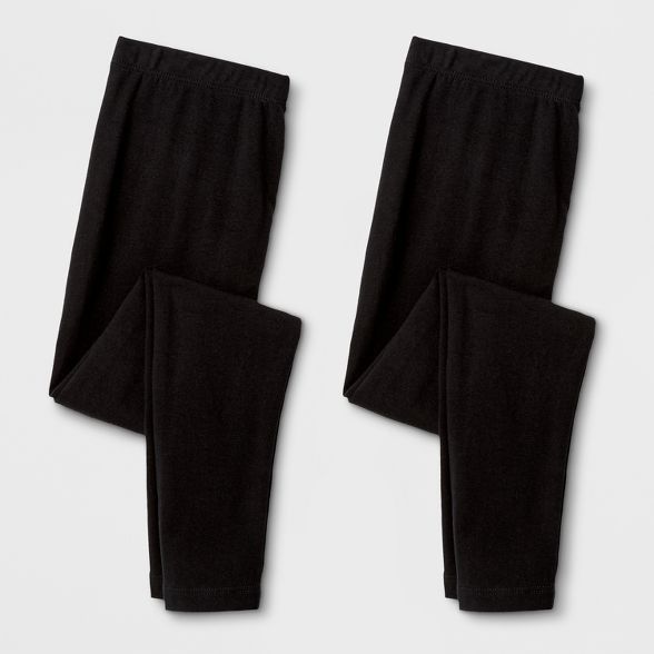 Girls' 2pk Leggings - Cat & Jack™ Black | Target