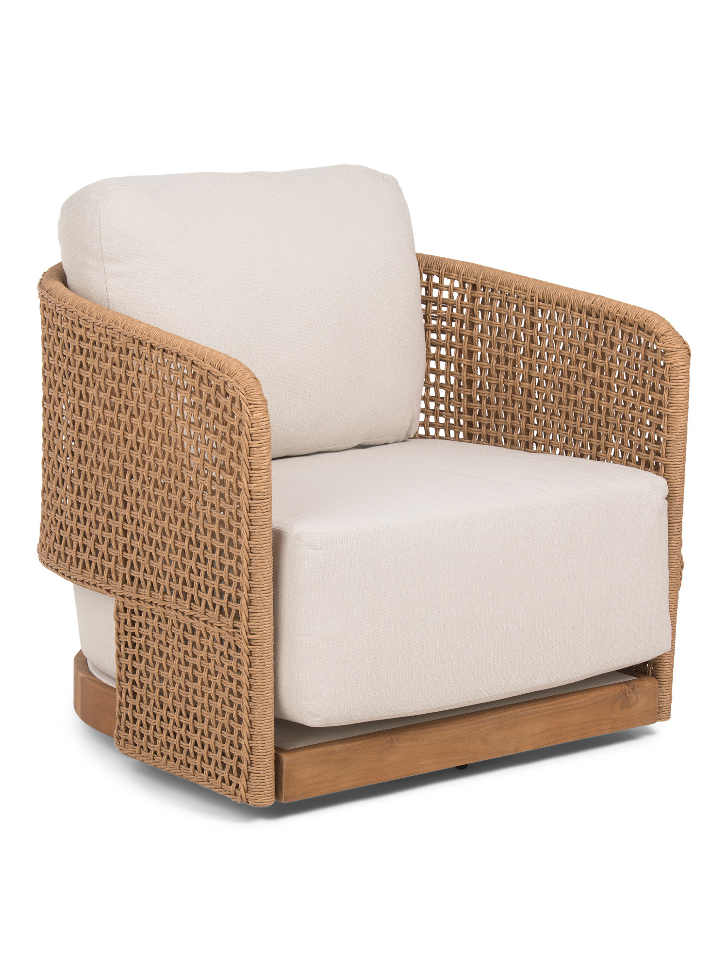 32x27 Outdoor Teak Swivel Accent Chair | TJ Maxx