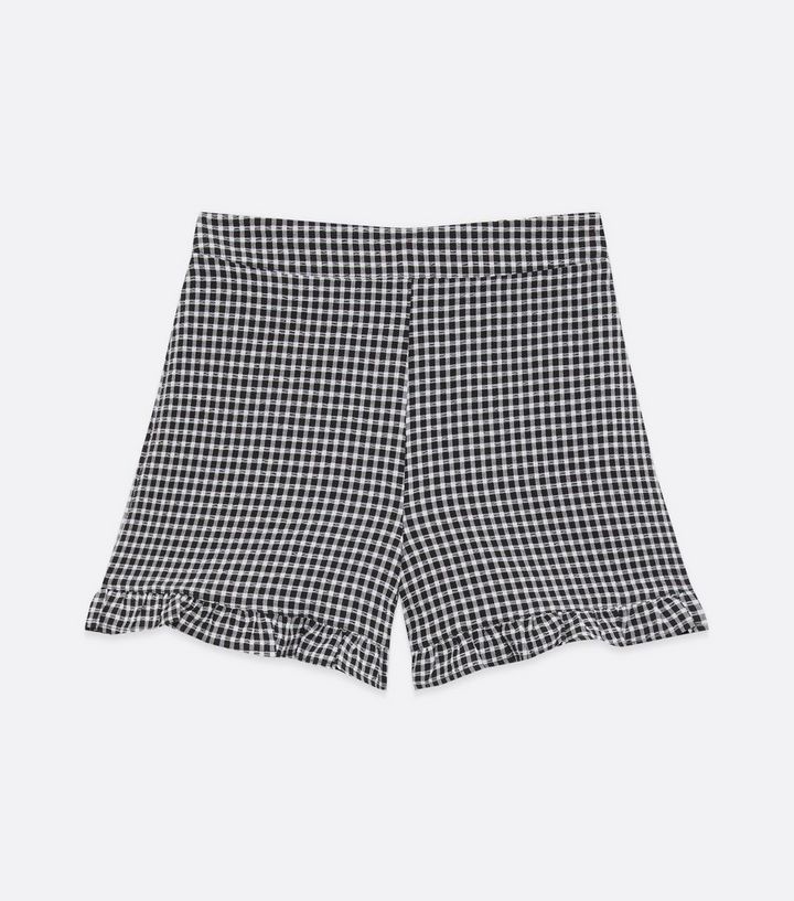 Black Gingham High Waist Frill Shorts
						
						Add to Saved Items
						Remove from Saved Ite... | New Look (UK)