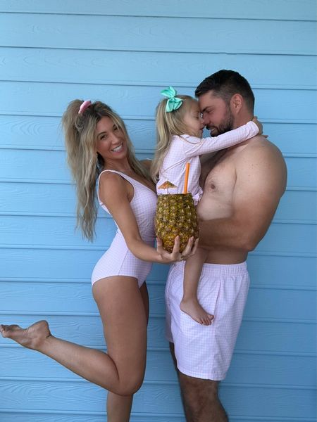 Matching Mommy and me and Daddy and me family swimsuits by RuffleButts. This pink color is my favorite! 

#LTKtravel #LTKfamily #LTKswim