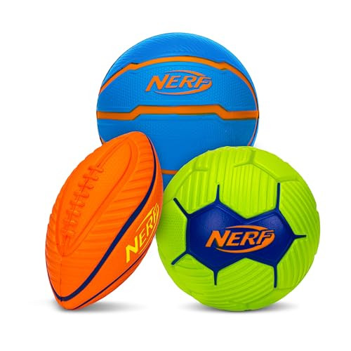 Nerf Kids Mini Foam Sports Ball Set - Soft Foam Football, Soccer Ball + Basketball for Kids - All Sport Mini Set - Indoor + Outdoor Youth Balls - Perfect Toy - Multi | Amazon (US)
