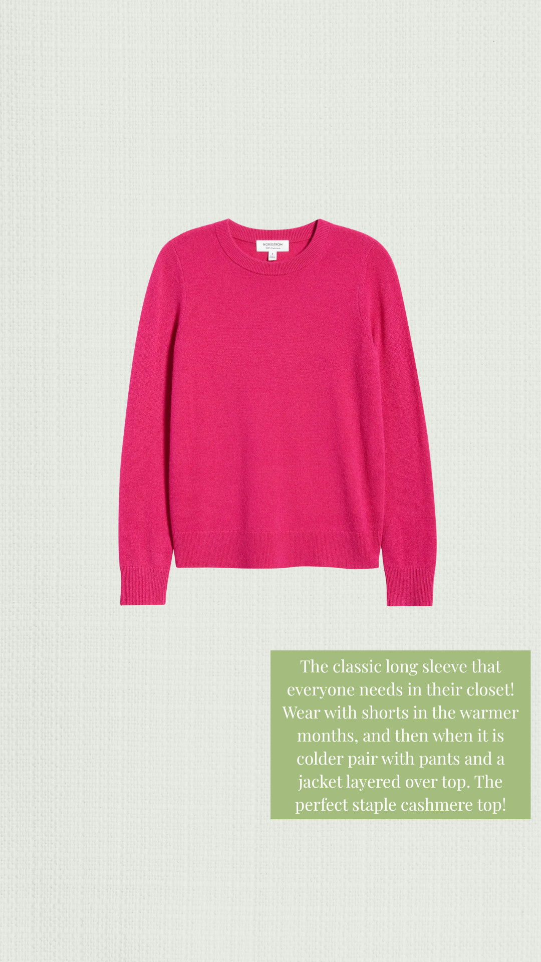 Such a nice long sleeve cashmere top! 

 