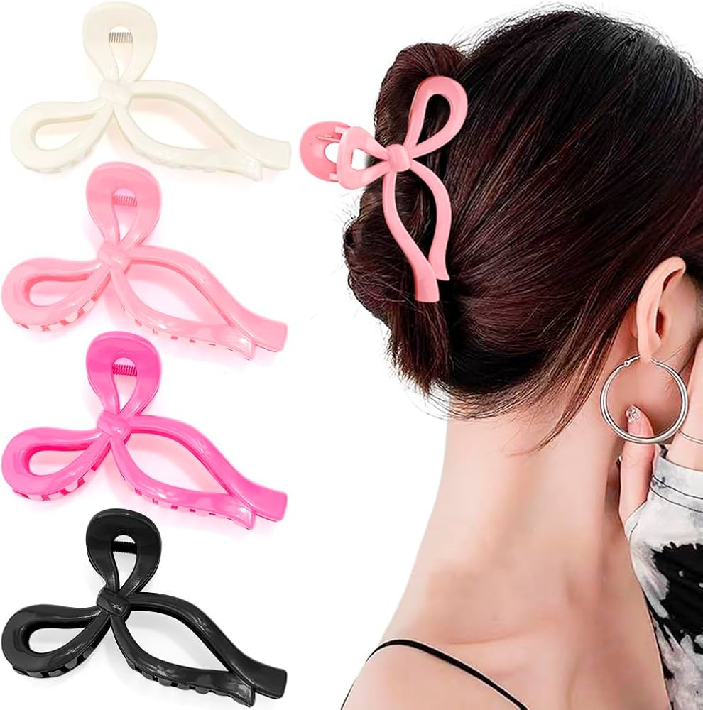 Ahoney Bow Claw Clips for Women's Thick and Thin Hair: Large Non-Slip Hair Accessories with Cute ... | Amazon (US)