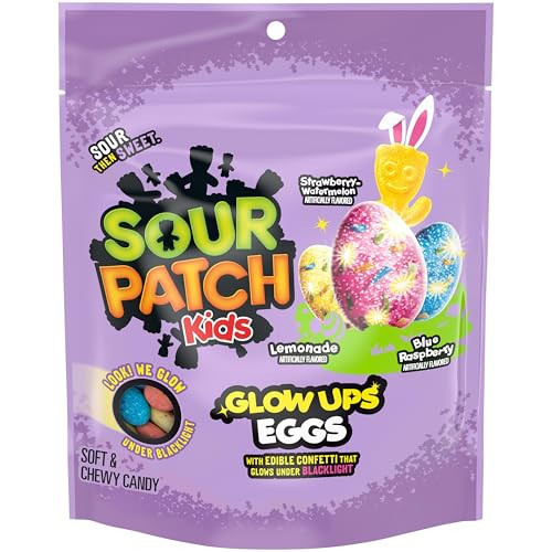 SOUR PATCH KIDS Glow Ups Eggs Soft & Chewy Candy, Easter Candy, 8.4 oz | Amazon (US)