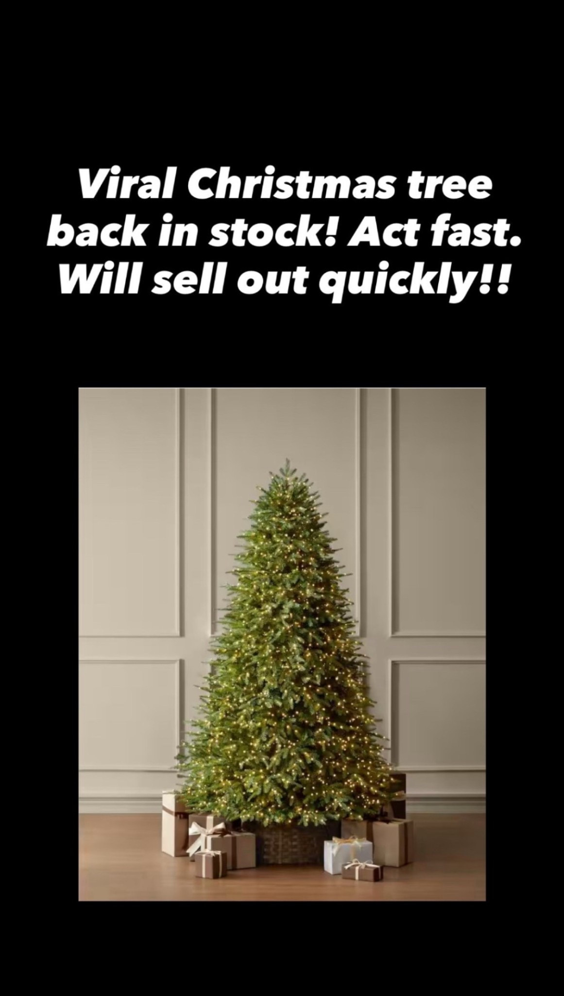 Do not sleep on it. Restock isn’t guaranteed.  See last year! #viralchristmastree #viraltree