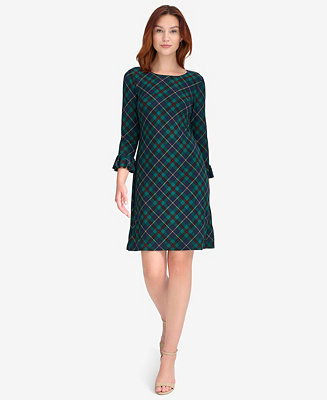 Tommy Hilfiger Women's Plaid Shift Crewneck Dress - Macy's | Macy's