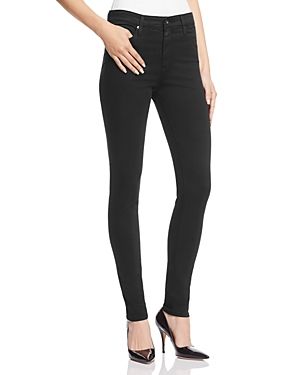 Ag Farrah High-Rise Sateen Skinny Jeans in Black | Bloomingdale's (US)