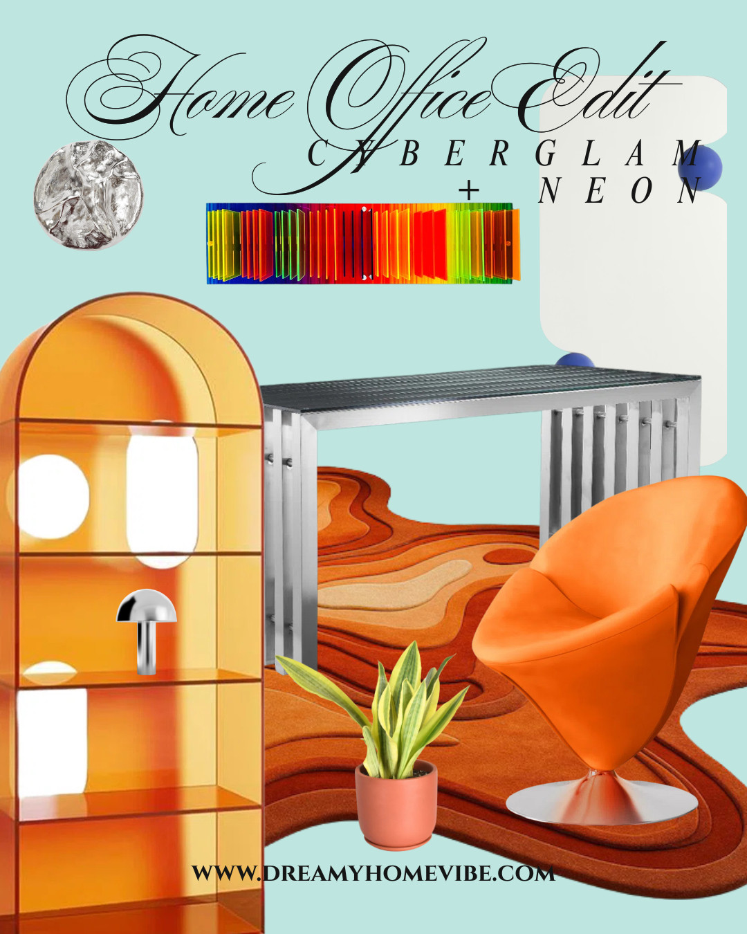 This cyberglam + neon home office edit is built on bold materials and sculptural forms. Glass, acrylic, and metal create a workspace that feels futuristic, energized, and anything but boring. Every piece here was chosen to elevate your desk into a design statement.
#LTKHome #HomeOfficeDecor #ShopLTK 

 #LTKHome