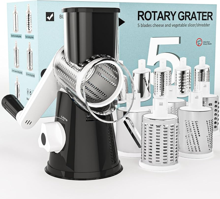 Cambom Rotary Cheese Grater Hand Crank Cheese Shredder for Fresh Cheese, Vegetable, Nuts,Non-slip... | Amazon (US)