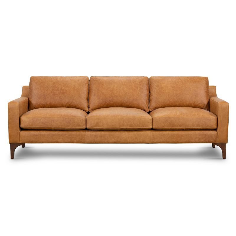 Memphis Leather Sofa Cognac Tan - Poly & Bark | Target